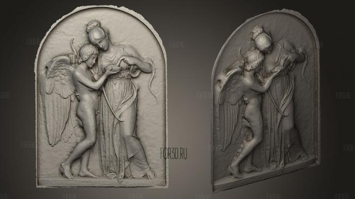 Cupid and Hygieia stl model for CNC